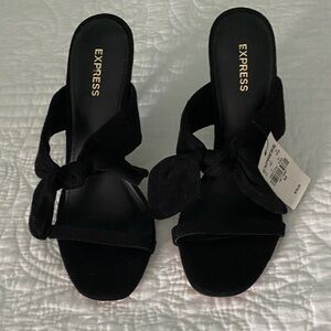 Express Black Bow Detail Mules